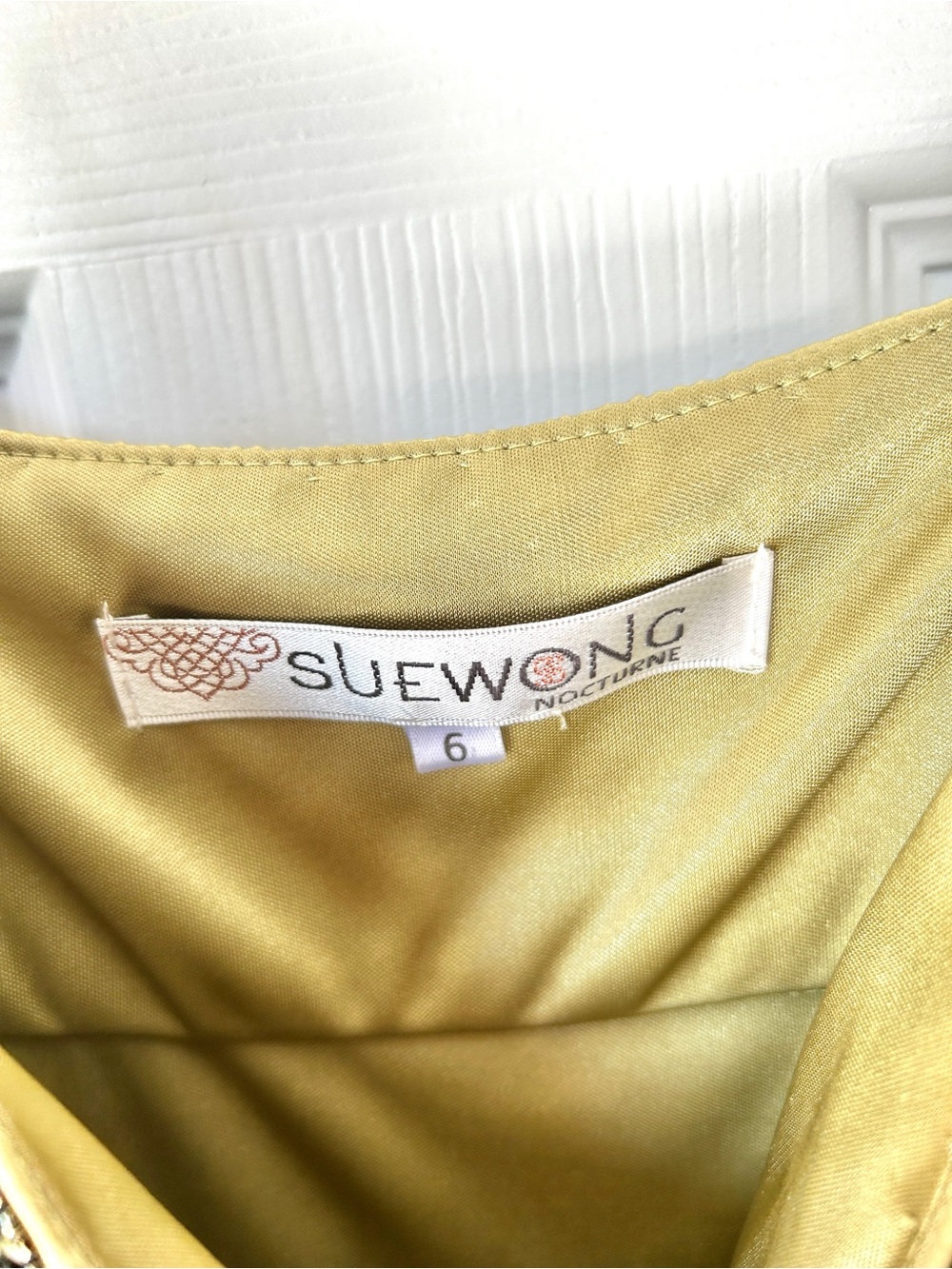 Sue Wong Nocturne Beaded Olive Mini Dress - Picture 9 of 9